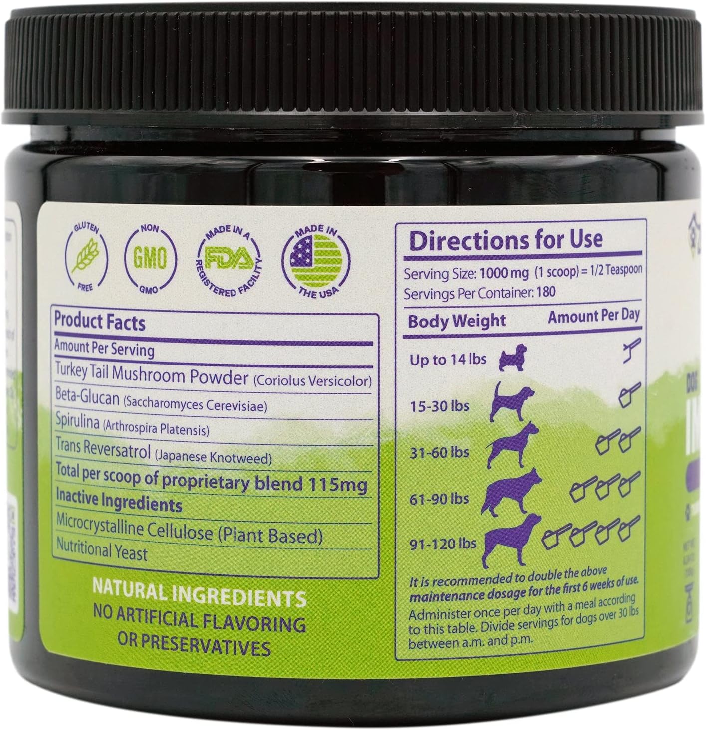 ZENAPET Allergy Immune Support Supplement for Dogs - Superfood with Turkey Tail Mushroom, Prebiotics for Gut Health - Itchy Skin, Seasonal Allergies & Yeast Relief - Small to Large Breeds