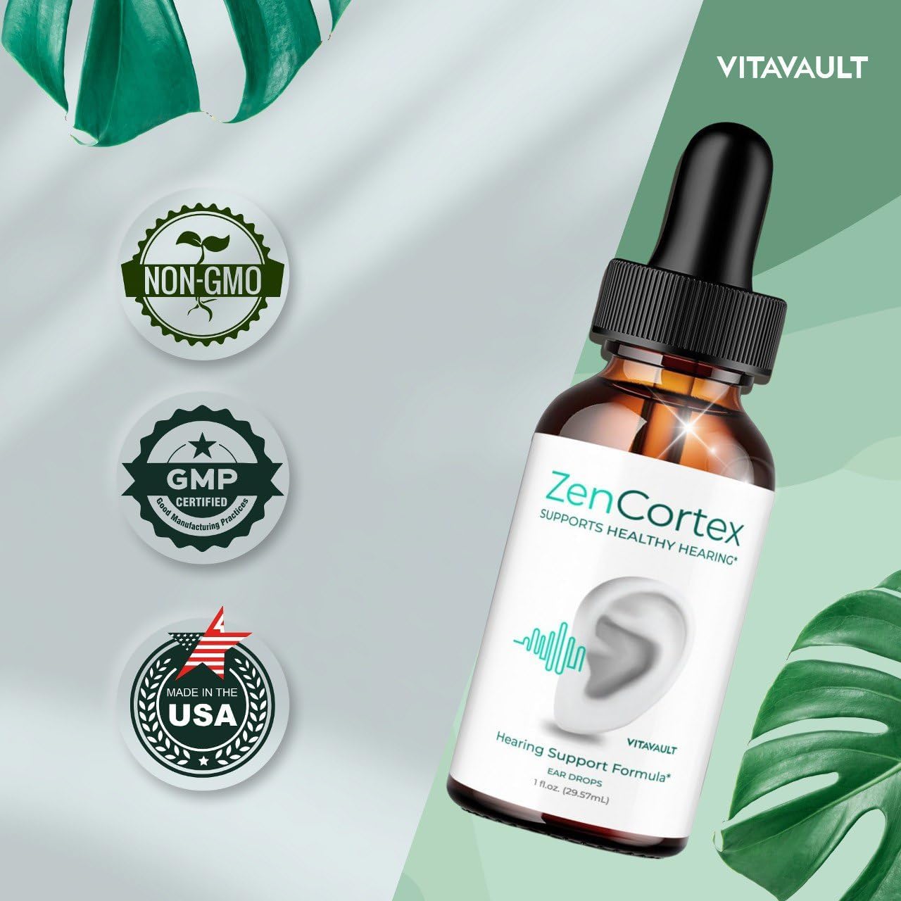 ZenCortex Tinnitus Relief Drops - Advanced Formula for Healthy Ear Support - Maximum Strength Supplement