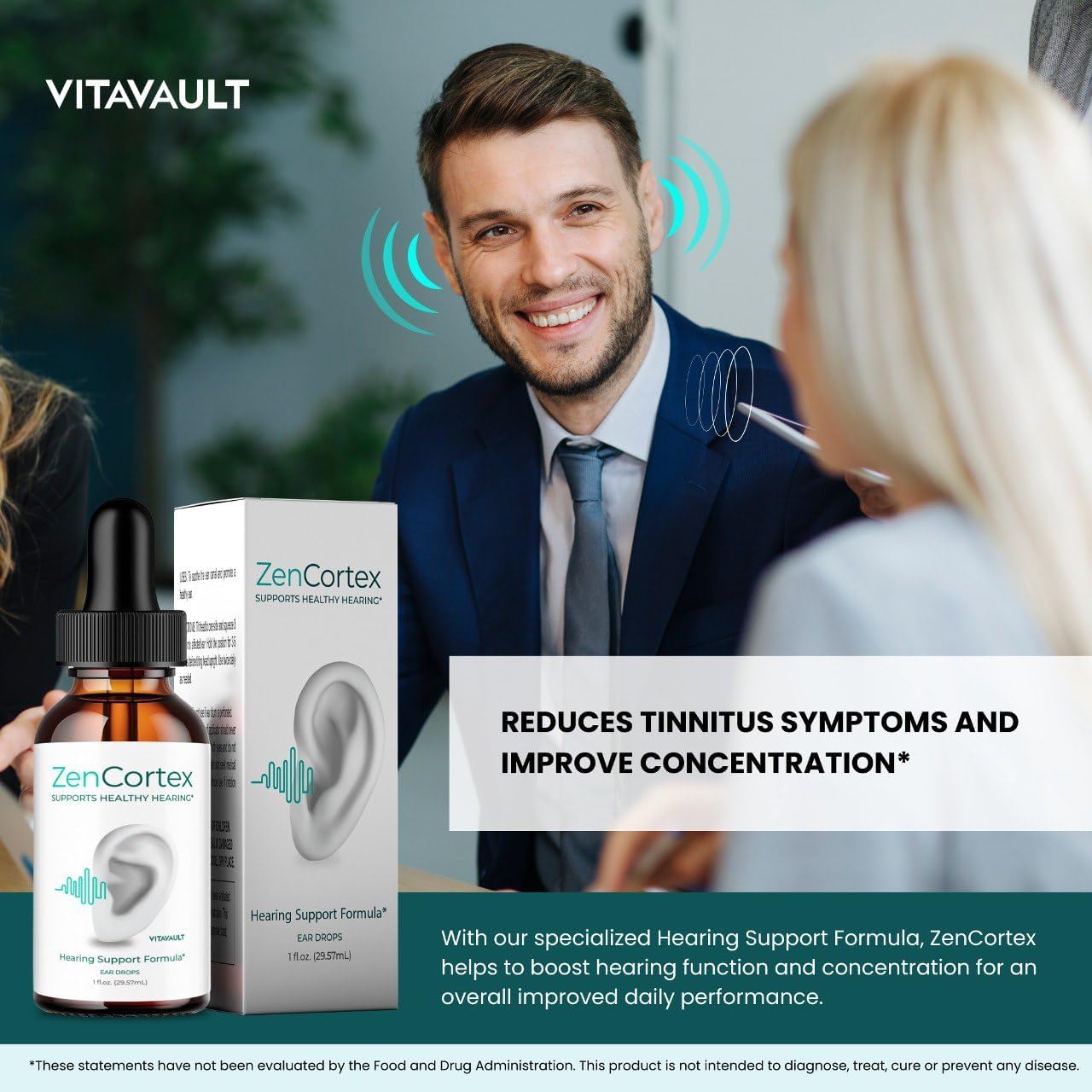 ZenCortex Tinnitus Relief Drops - Advanced Formula for Healthy Ear Support - Maximum Strength Supplement