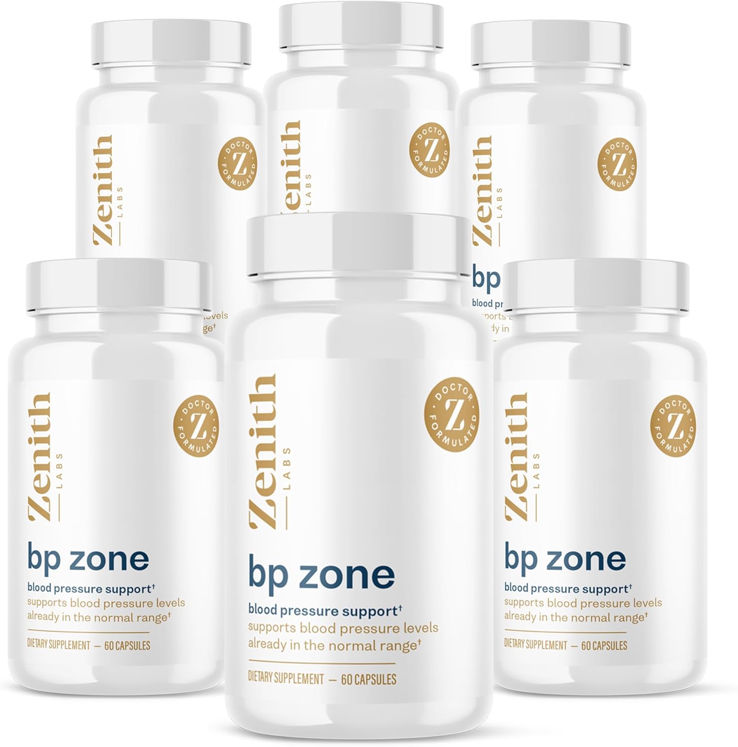 Zenith Labs BP Zone Herbal Extract Capsules - Natural Supplement to Lower Blood Pressure - Cardiovascular Support - 6 Pack