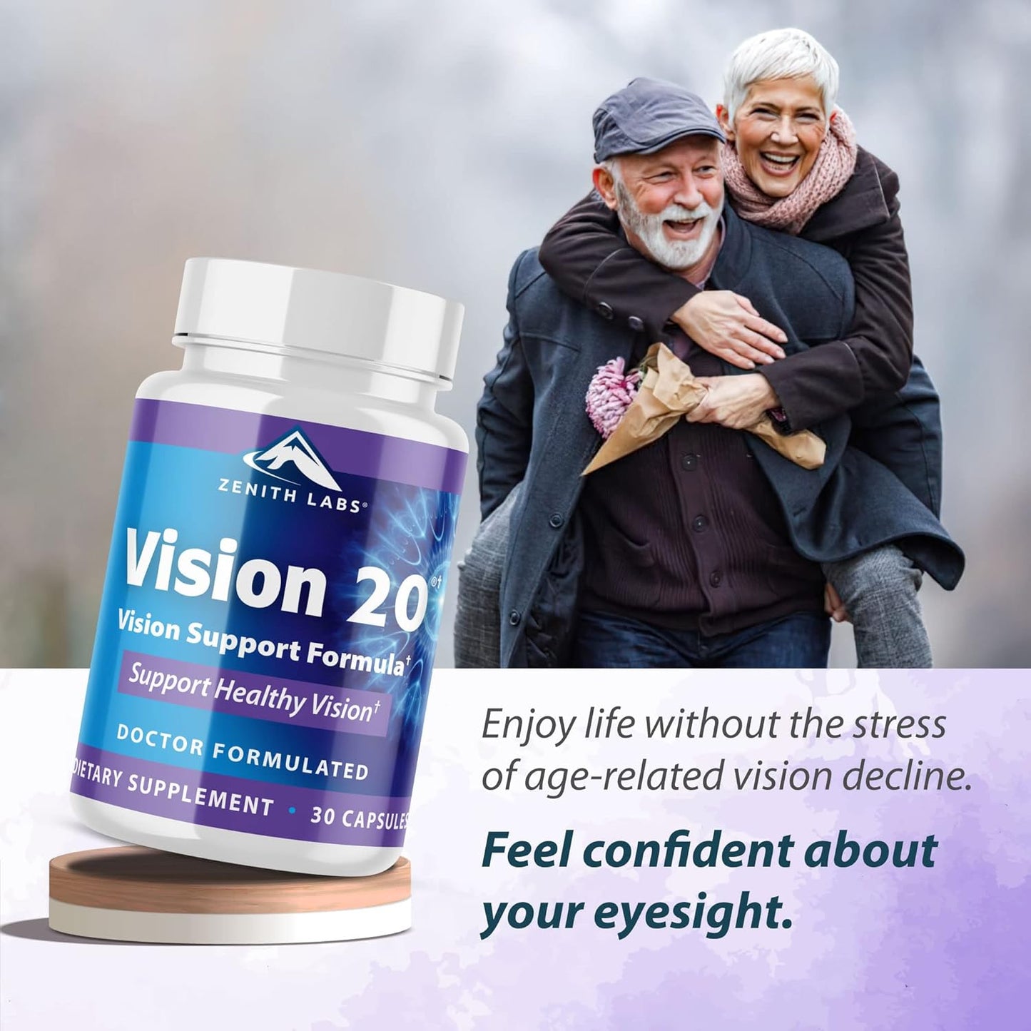 Zenith Labs Vision 20 Eye Vitamins - Carotenoid Blend with Lutein, Zeaxanthin, and Bilberry Extract - Promotes Eye Health and Reduces Eye Strain - Pack of 3