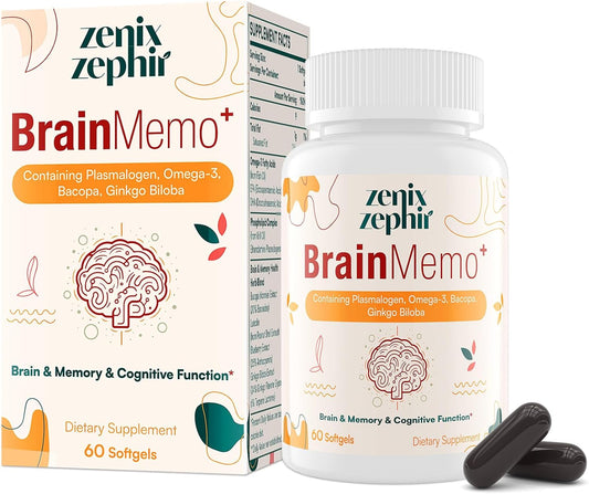 ZenixZephir Memory and Focus Brain Supplements - Omega-3 Phospholipid Complex for Cognitive Performance - Non-GMO - 60 Day Supply