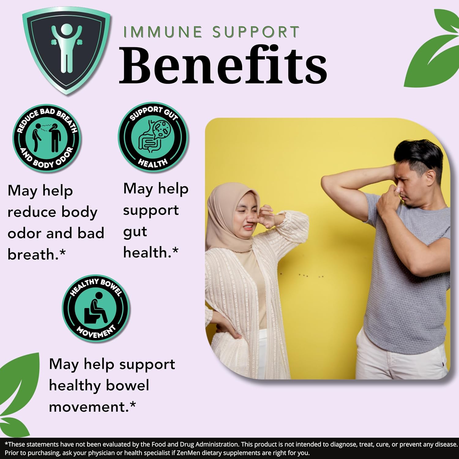 Zenmen Body Odor Supplement and Garlic Tincture Bundle for Overall Wellness