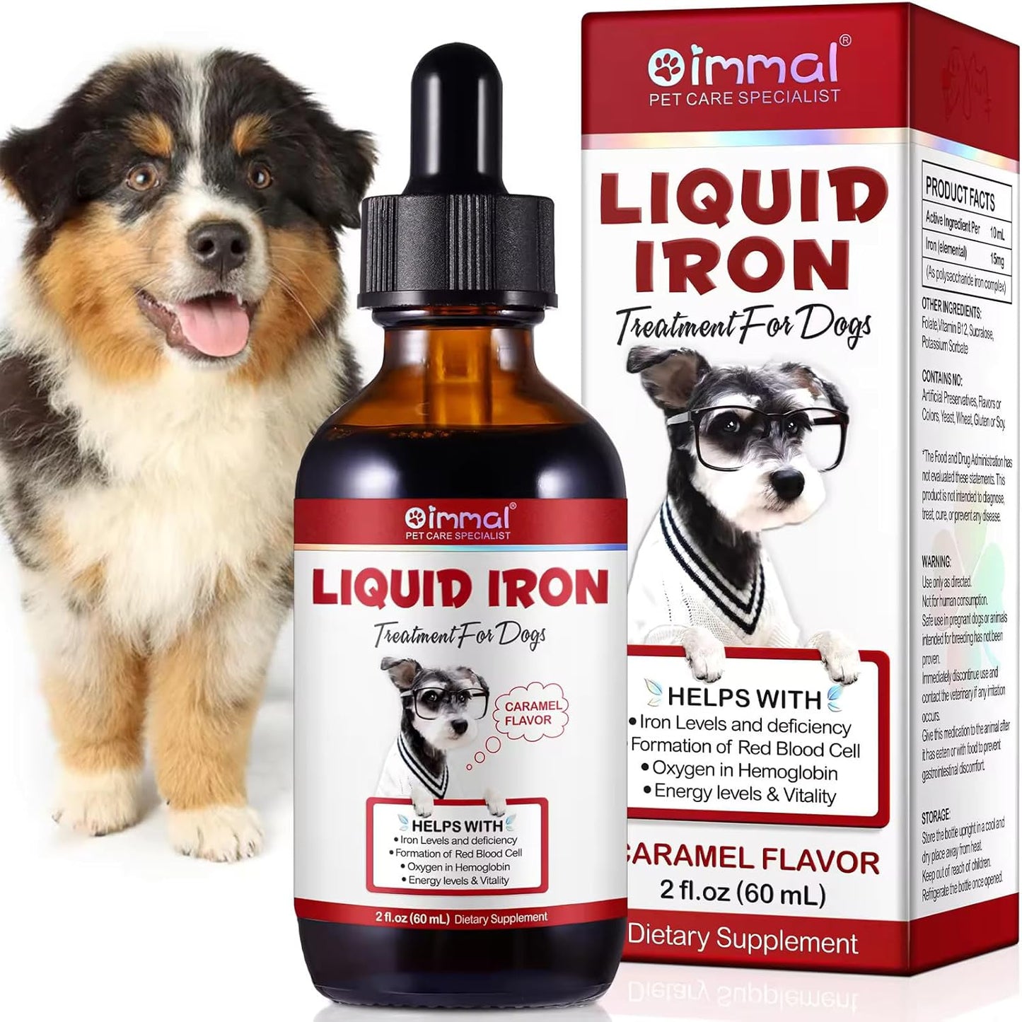 Zenpaws Liquid Iron Supplement for Dogs with Folate and B12 - Supports Anemia Treatment, Boosts Blood Health and Energy Levels - 2 oz