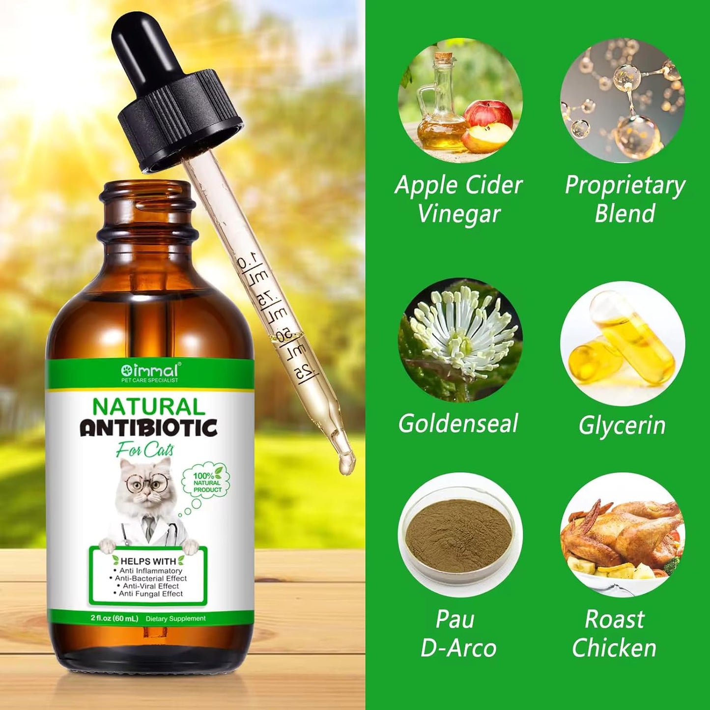 Zenpaws Pet Antibiotic: Natural Healing Aid for Cats- Skin Repair for Wounds, Sores, and Abrasions, Itch Relief