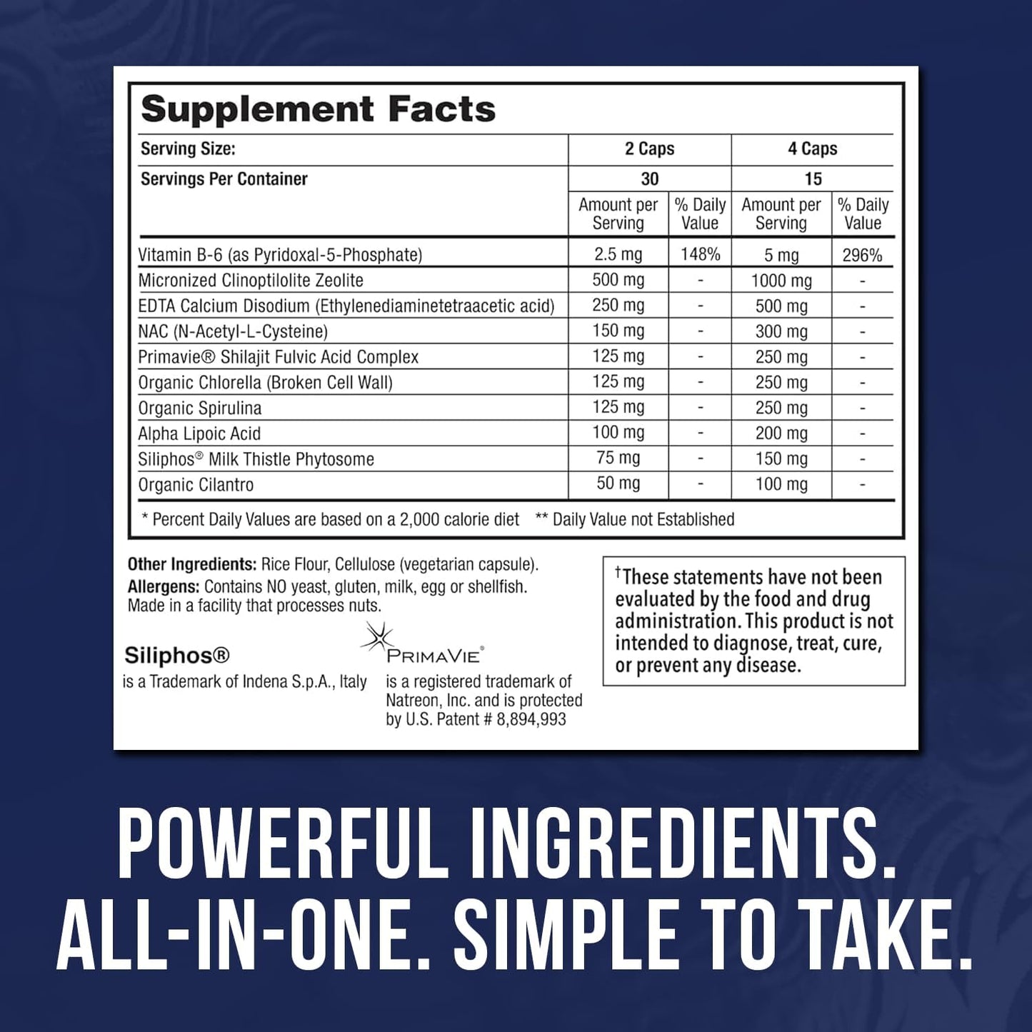 Zeolite Detox Capsules - Heavy Metal Cleanse, Natural Energy Booster, Supports Immune System and Daily Detox, Alkaline Formula for Max Absorption (60 Capsules)