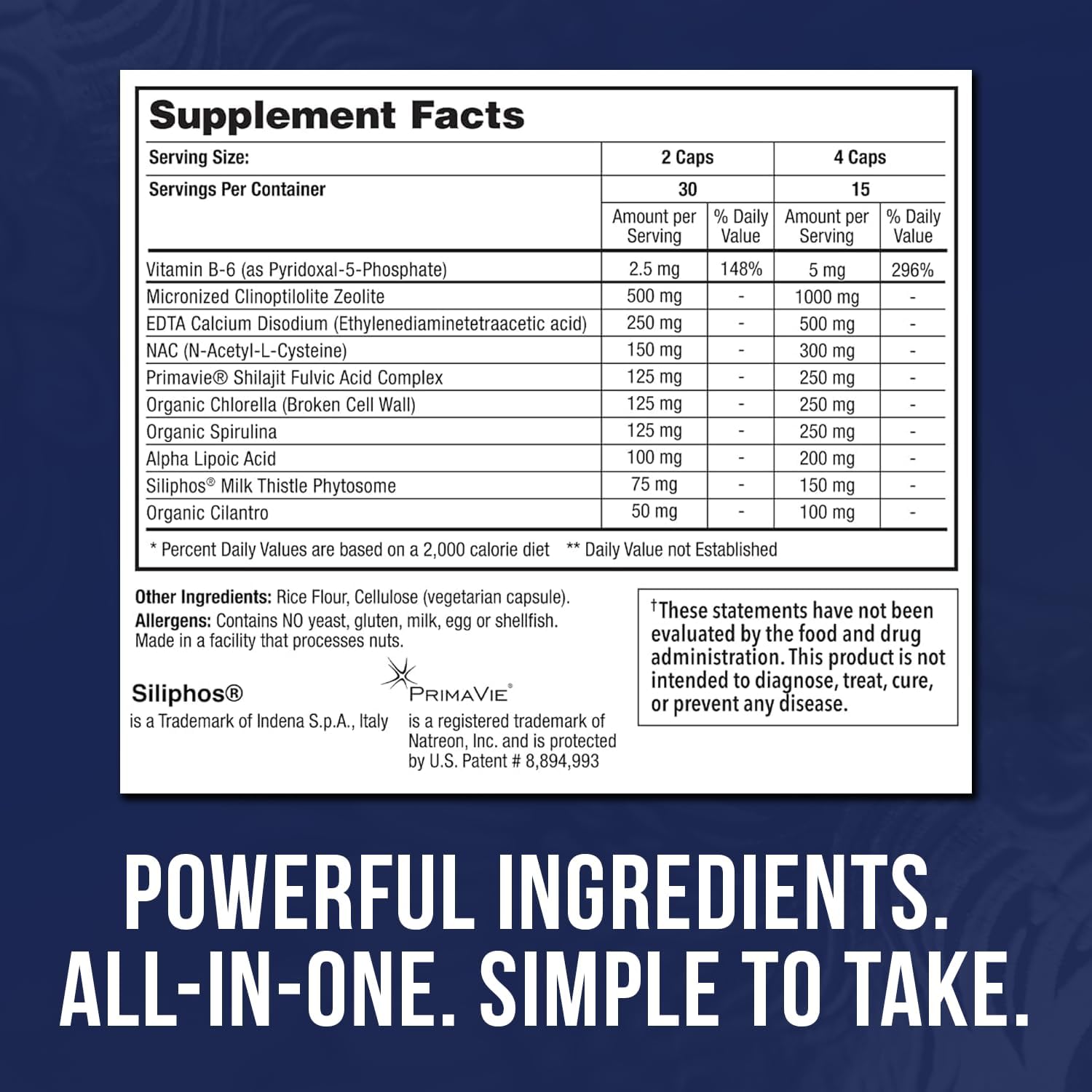 Zeolite Detox Capsules - Heavy Metal Cleanse, Natural Energy Booster, Supports Immune System and Daily Detox, Alkaline Formula for Max Absorption (60 Capsules)