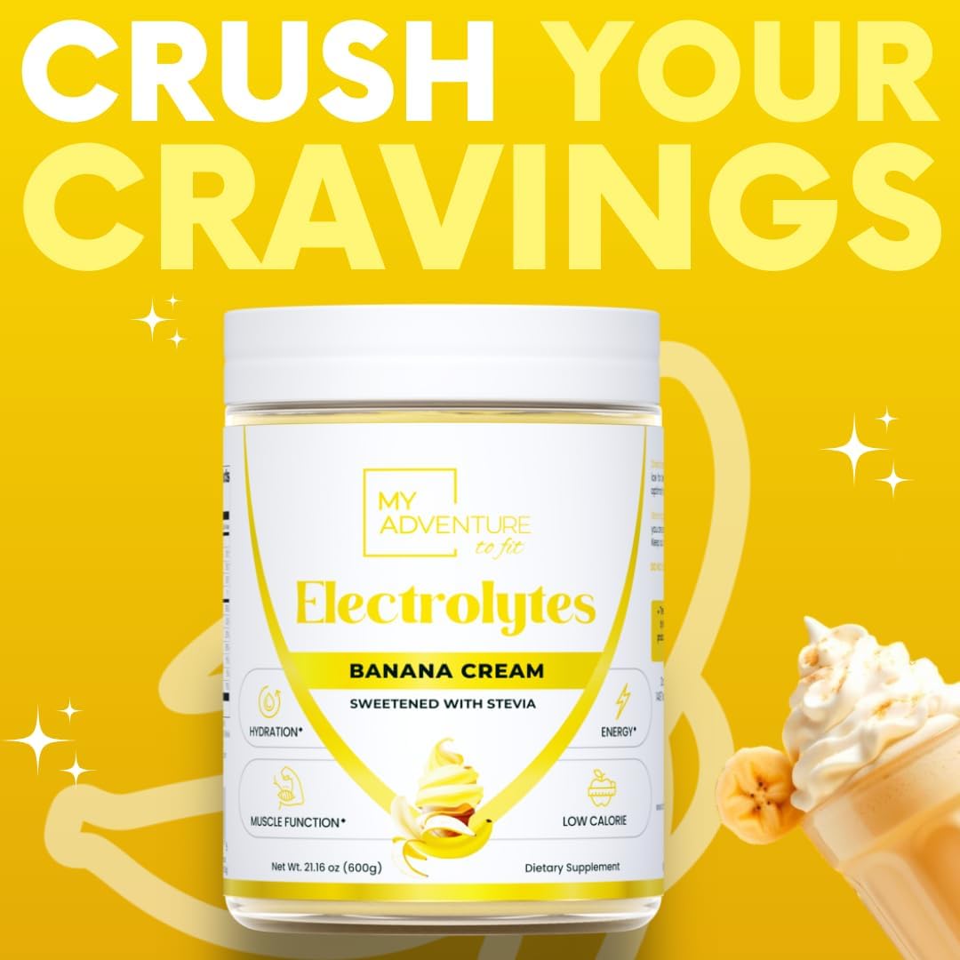 Zero Sugar Banana Cream Electrolyte Powder - Natural Caffeine-Free Energy Drink Mix for Hydration - Vegan Keto & Paleo-Friendly - 150 Servings