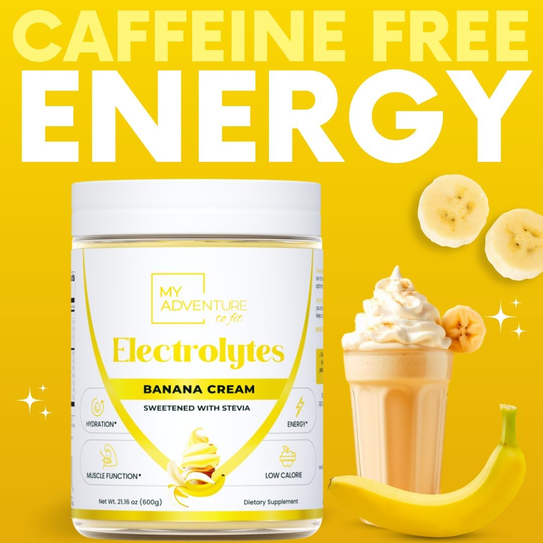 Zero Sugar Banana Cream Electrolyte Powder - Natural Caffeine-Free Energy Drink Mix for Hydration - Vegan Keto & Paleo-Friendly - 150 Servings