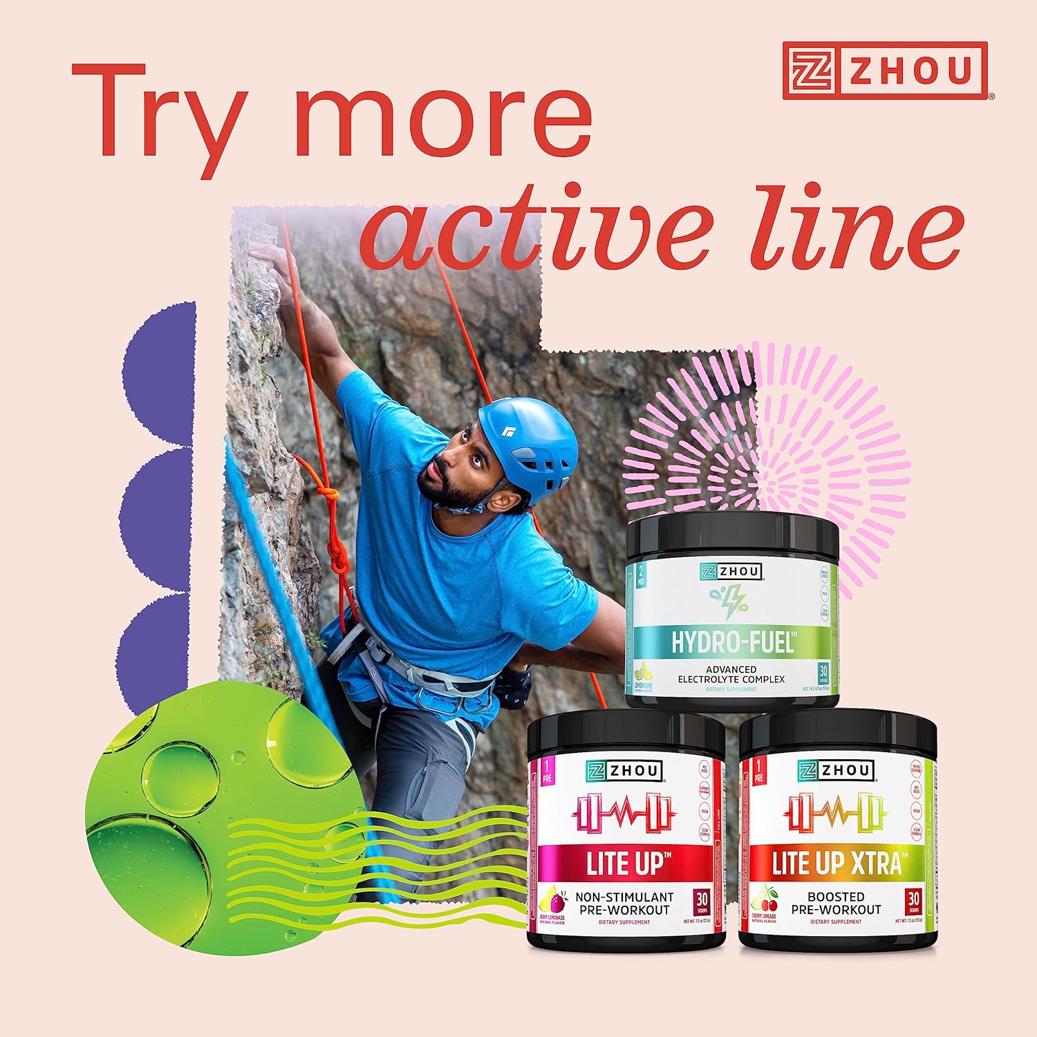 Zhou Nutrition Chocolate Plant Based Vegan Protein Powder - High Absorption, Complete Amino Acids, Dairy/Soy/Gluten/Sugar Free - 21g Protein, 16 Servings