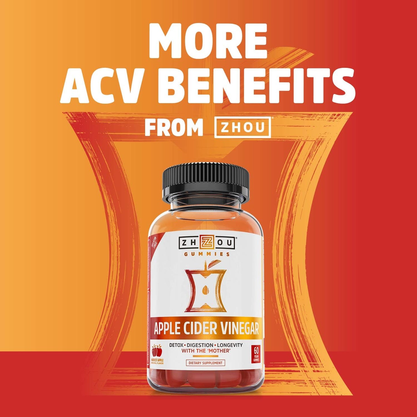 Zhou Nutrition Cider Detox Capsules - Apple Cider Vinegar with Ginger, Turmeric & Cayenne - Max Strength Thermogenic Formula for Digestion, Detox & Heart Health