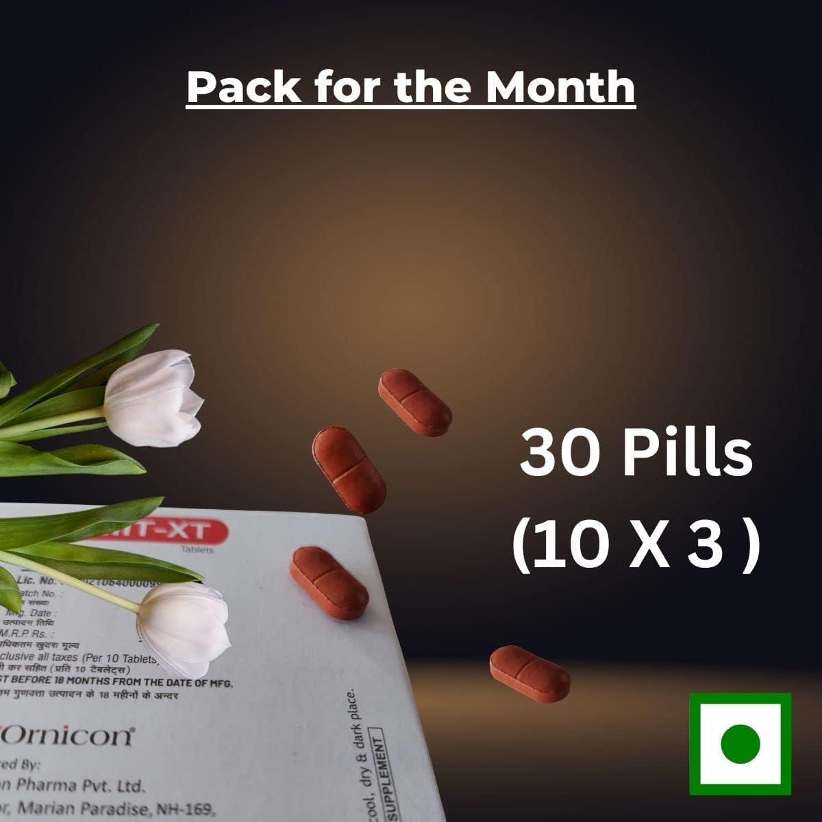 ZIIT XT Iron, Folic Acid, and Zinc Supplement for Women and Men - Pack of 90 Tablets