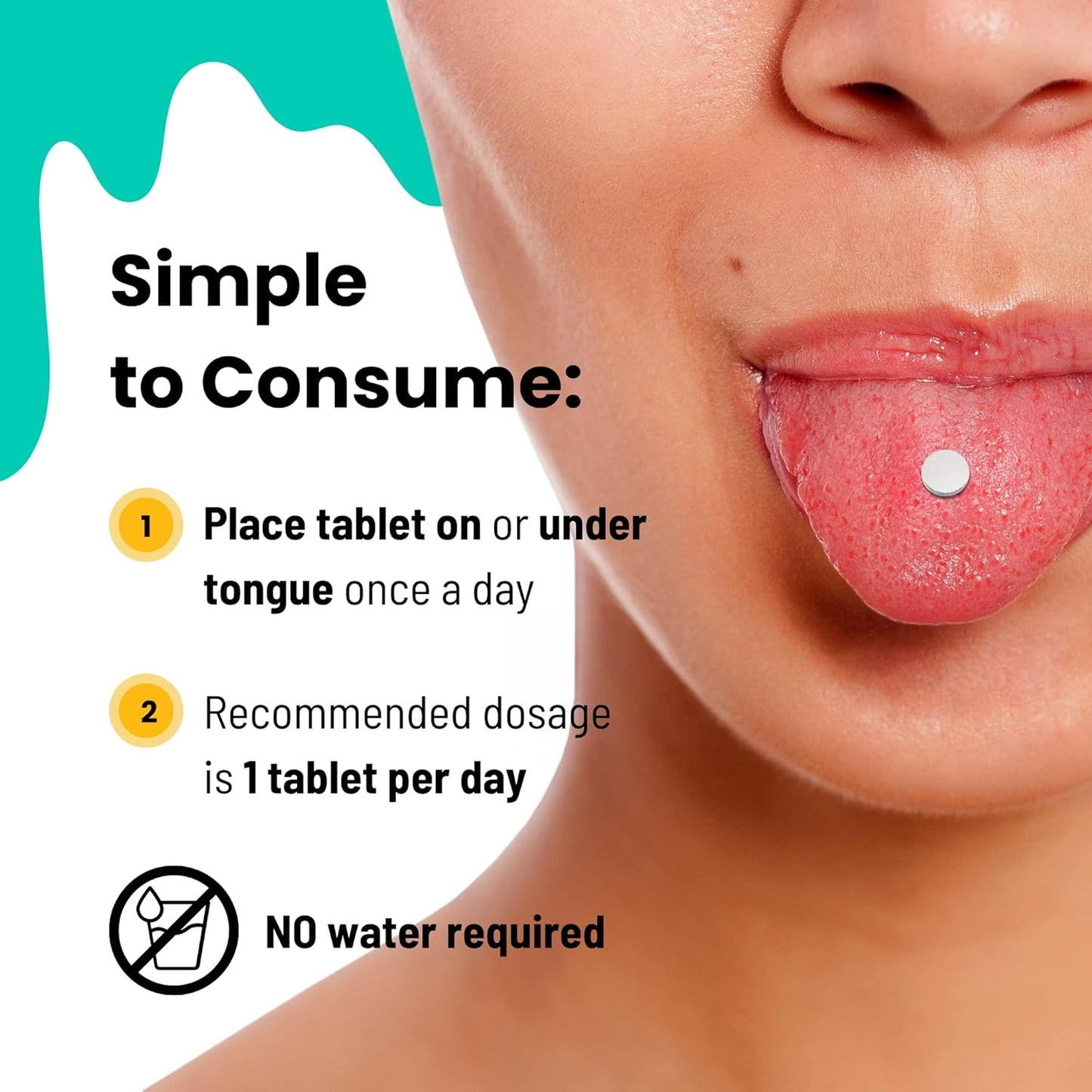 Zinc 25mg Dietary Supplement for Immune Support, Hair, Nails, Metabolism - Lemon Flavor, 60 Quick Dissolving Tablets