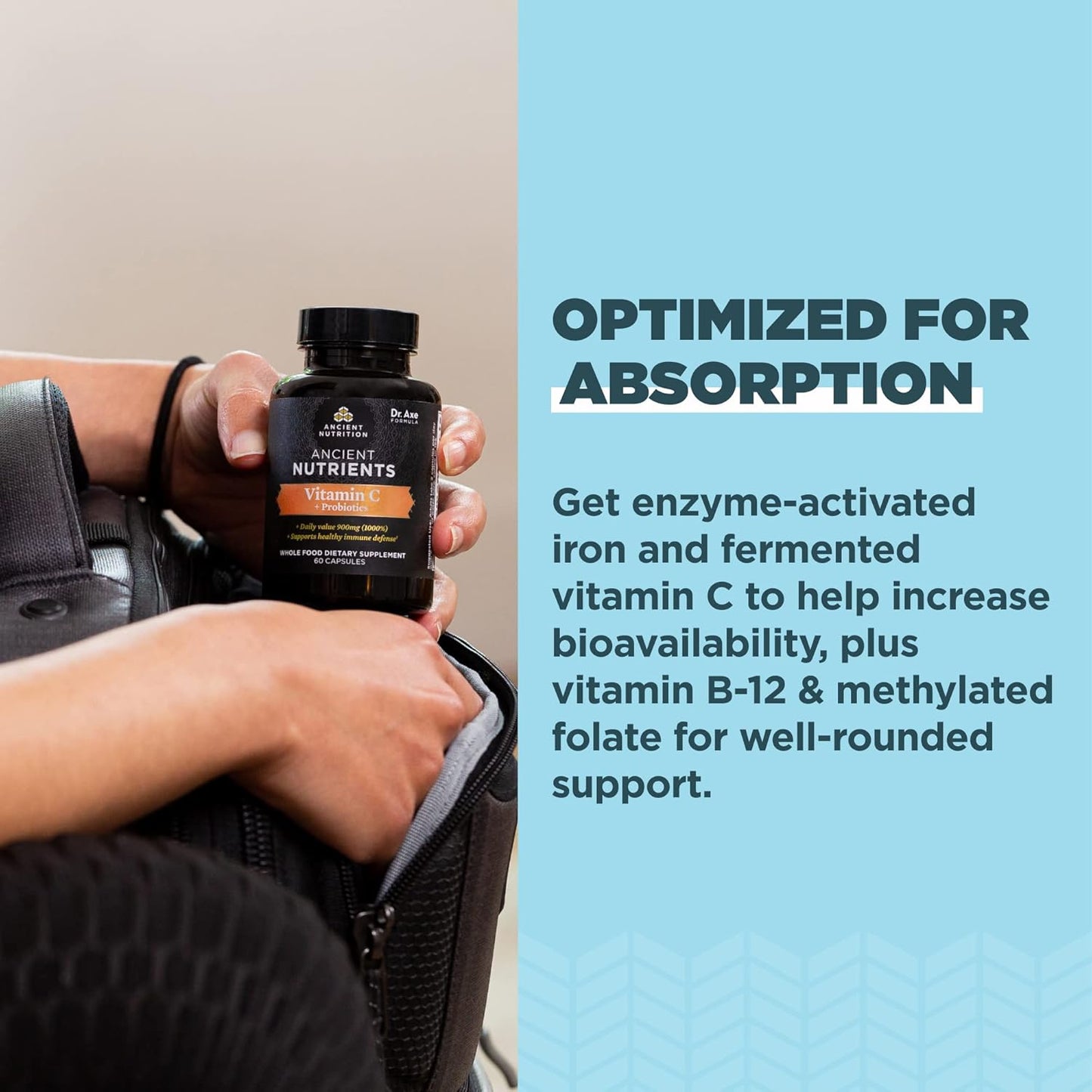 Zinc and Vitamin C Supplement Combo Pack - 30 Count Zinc + 60 Count Vitamin C - Ancient Nutrition