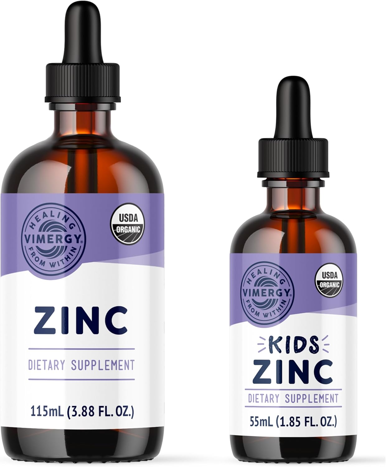 Zinc Bundle: Vimergy Zinc (115mL) and Kids Zinc (55mL) - Save on Both!