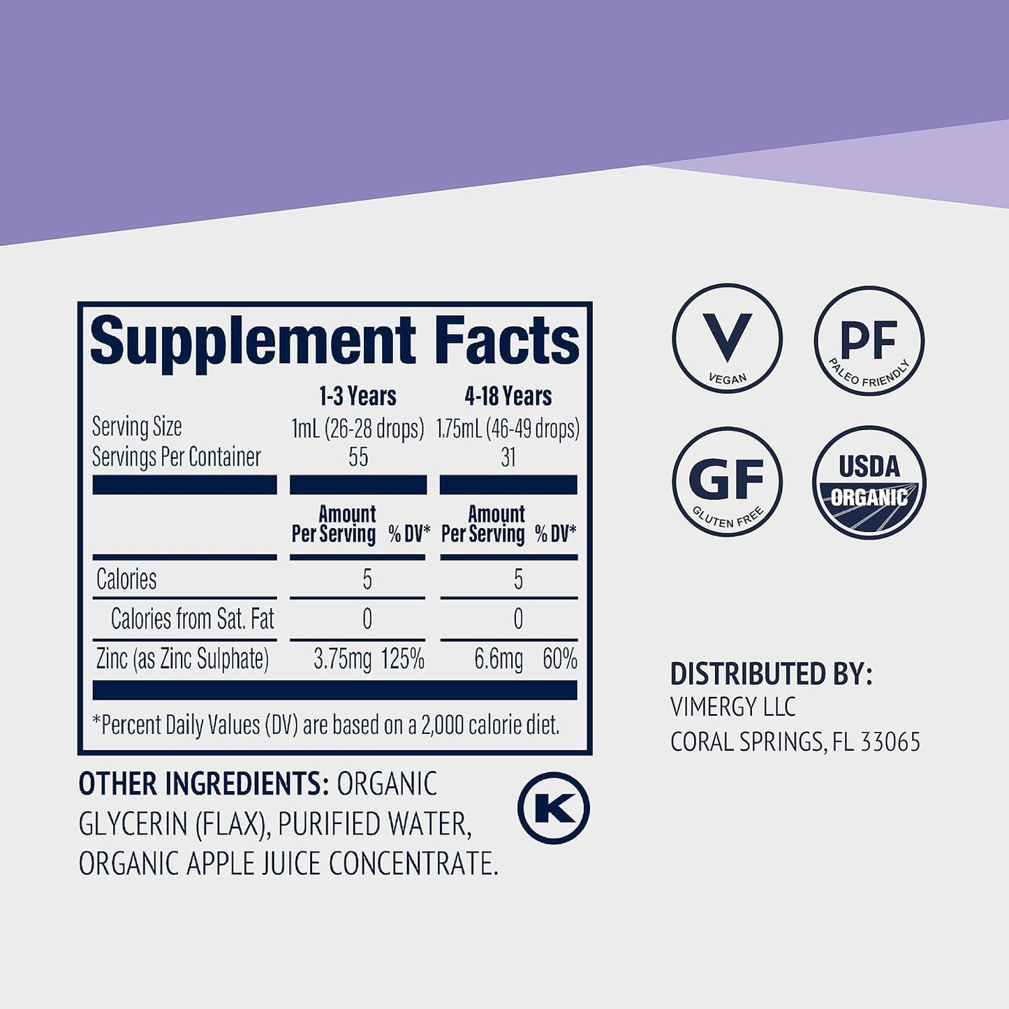 Zinc Bundle: Vimergy Zinc (115mL) and Kids Zinc (55mL) - Save on Both!