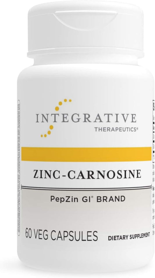 Zinc-Carnosine PepZin GI Supplement - GI Tract Support - Gluten Free Vegan Capsules - Integrative Therapeutics