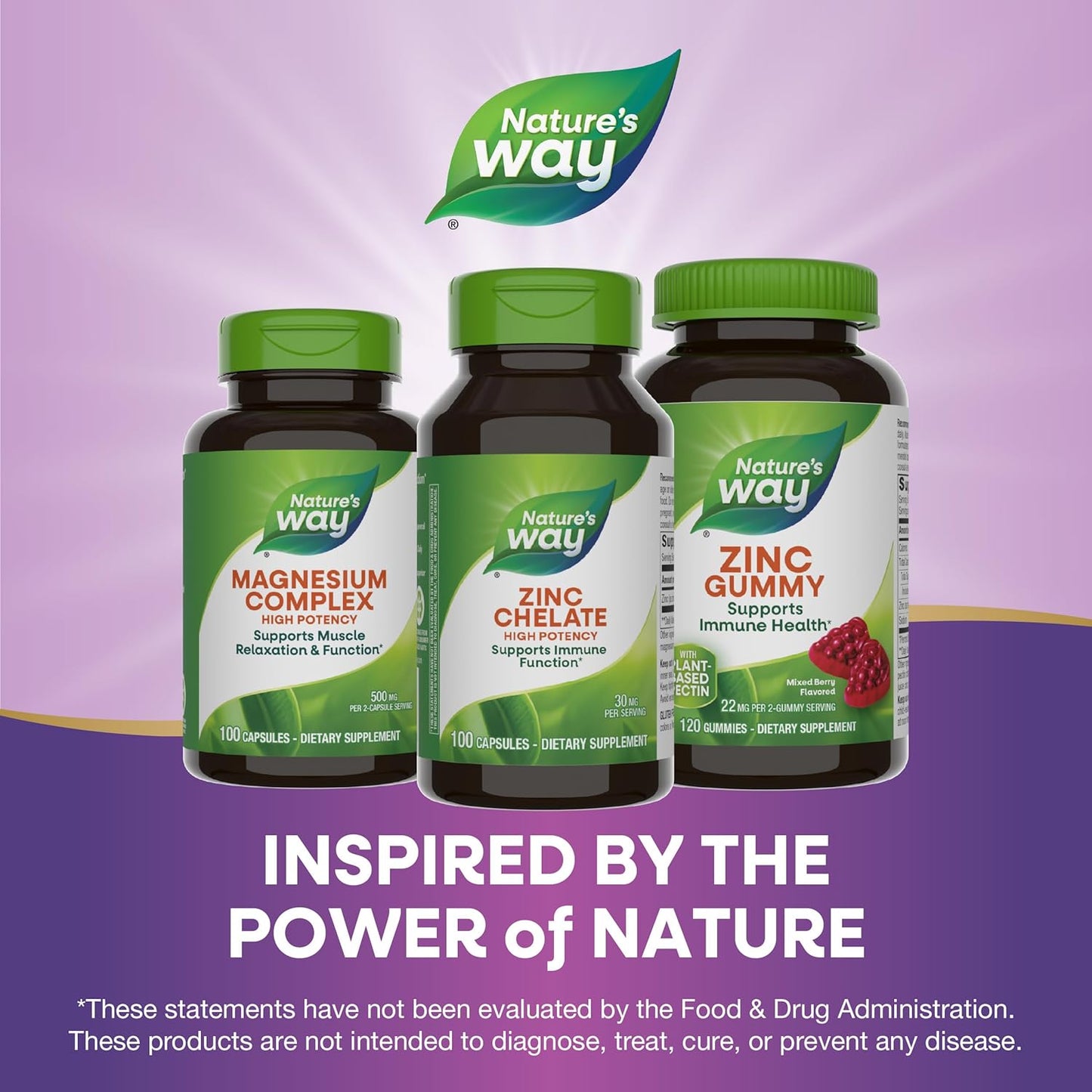 Zinc Chelate by Nature's Way - 30mg Immune Support Capsules, 100 Count