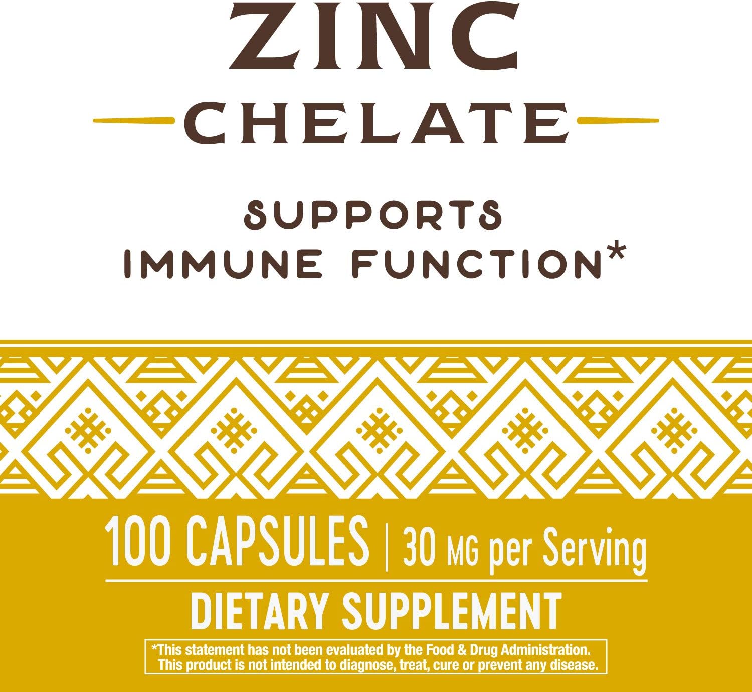 Zinc Chelate by Nature's Way - 30mg Immune Support Capsules, 100 Count
