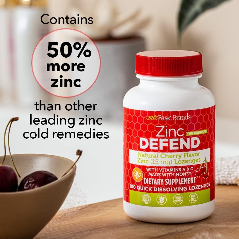 Zinc Cherry Defend Lozenges - 200 Count - Natural Cherry Flavor - Immune Support, Cold Relief - Non-GMO Zinc Acetate & Vitamin C - 2-Pack