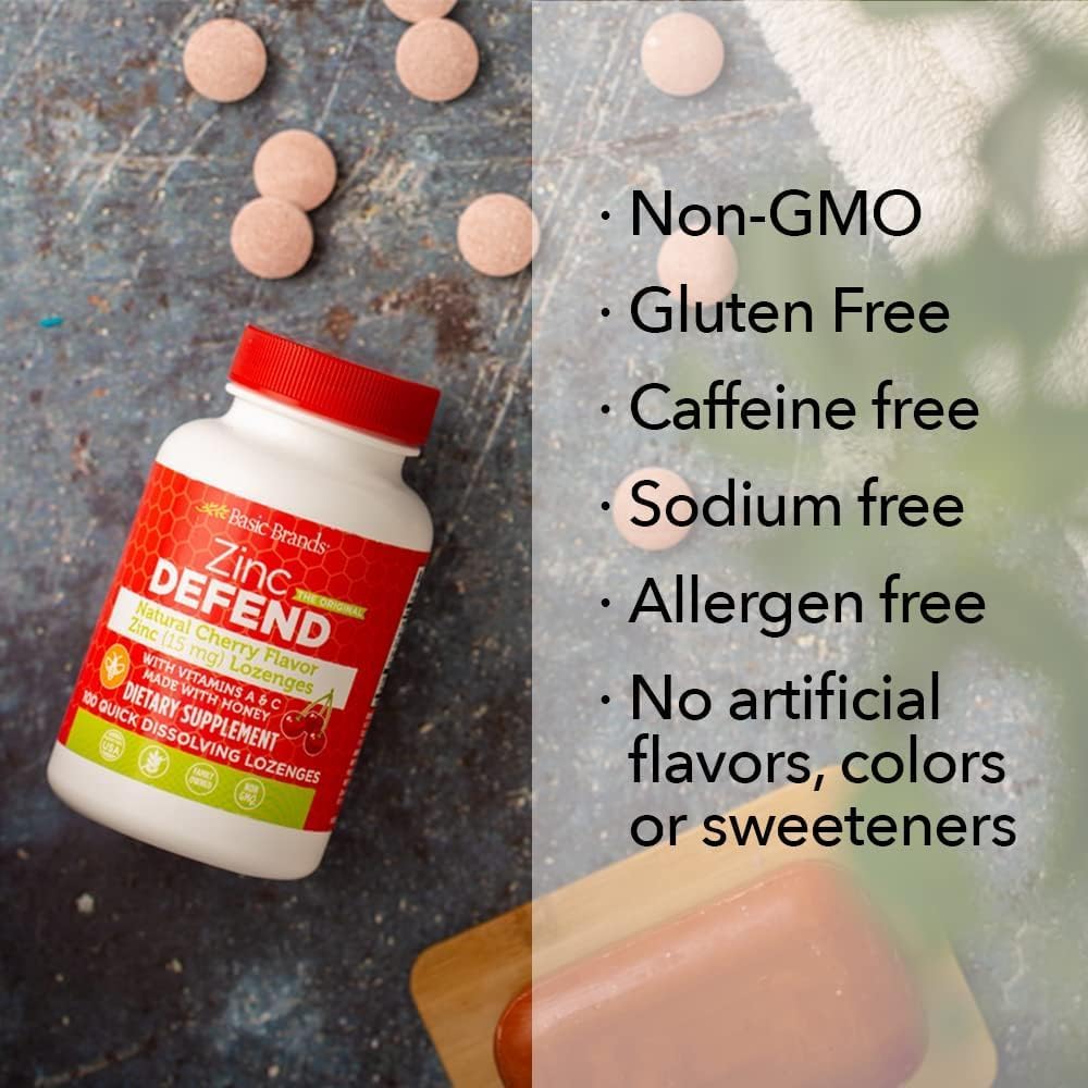 Zinc Cherry Defend Lozenges - 200 Count - Natural Cherry Flavor - Immune Support, Cold Relief - Non-GMO Zinc Acetate & Vitamin C - 2-Pack