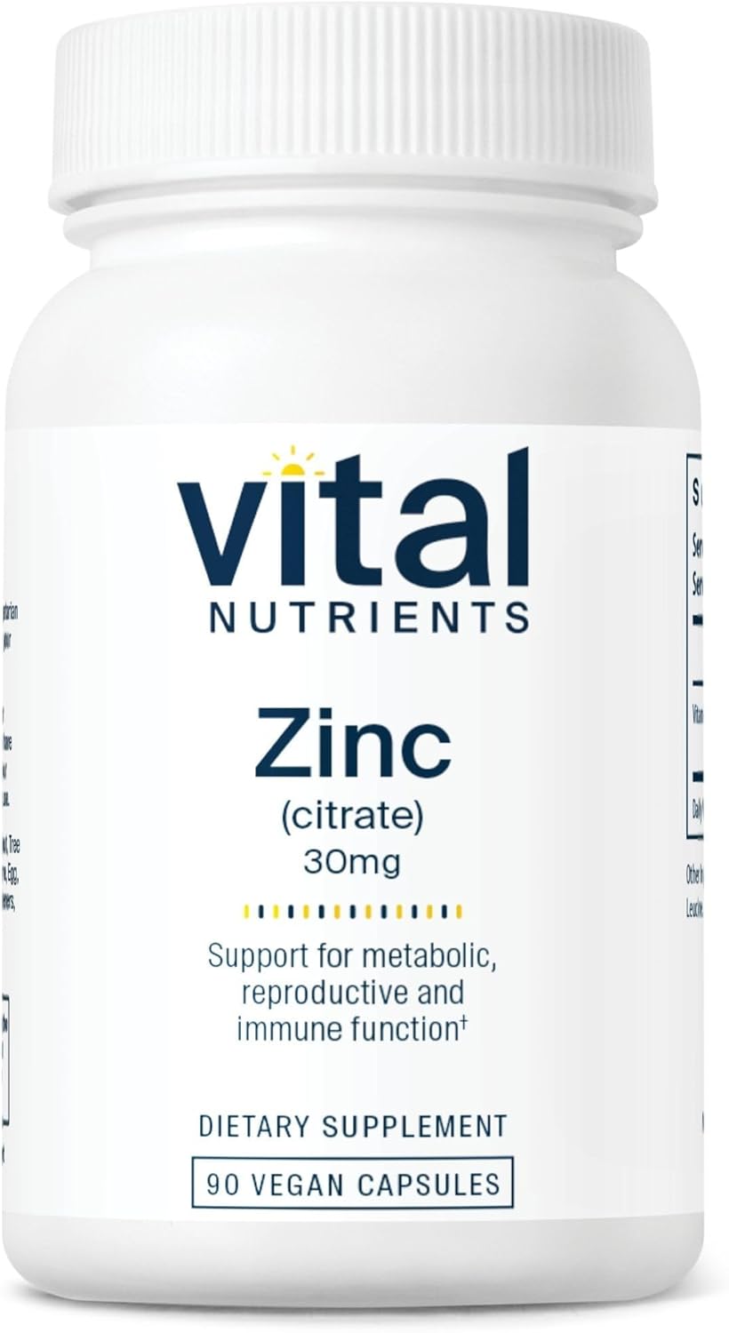 Zinc Citrate 30mg Immune Support Supplement | Vegan & Non-GMO | Easily Absorbed | 90 Capsules