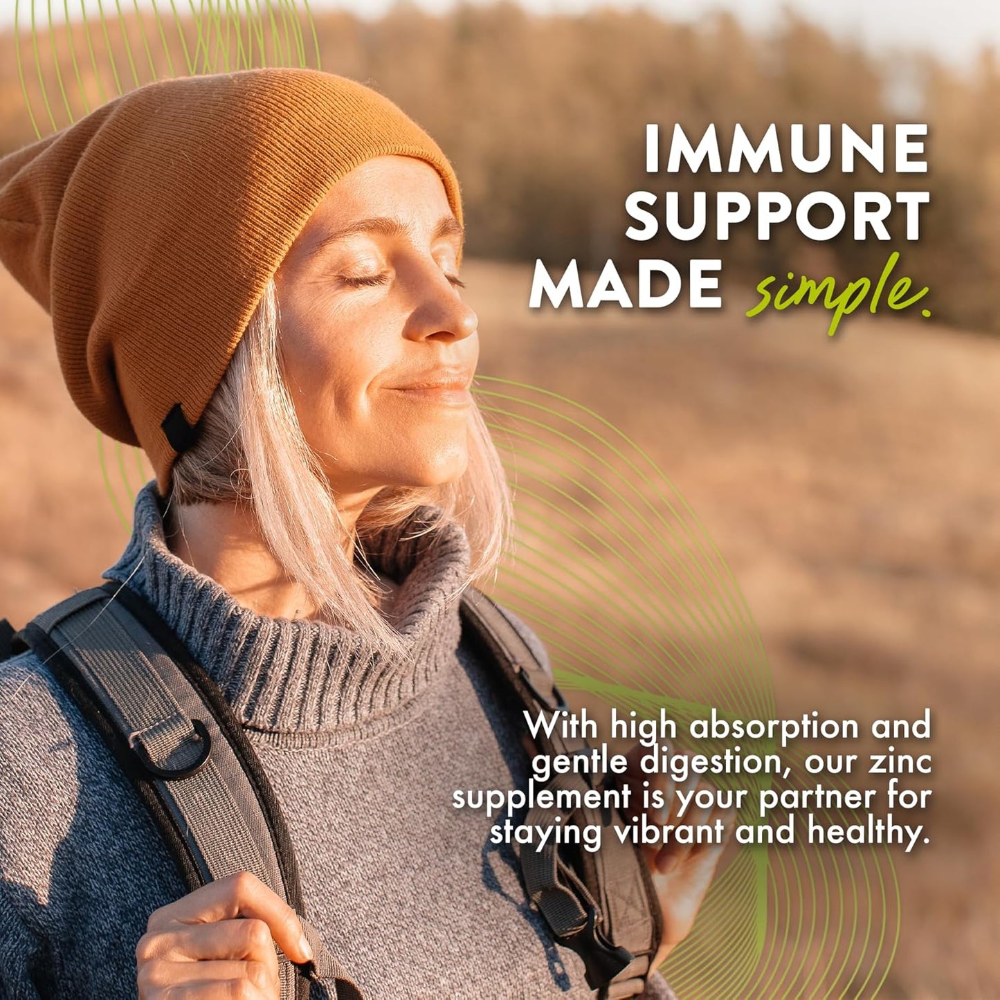 Zinc Citrate 50mg Vegetarian Tablets - USA Made Natural Zinc Supplements - 60 Count