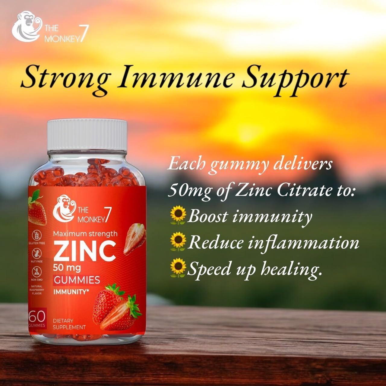 Zinc Citrate Gummies 50mg - Maximum Strength Immune Support for Women - Gluten Free Vegan Zinc Gummy Bears - 2 Pack