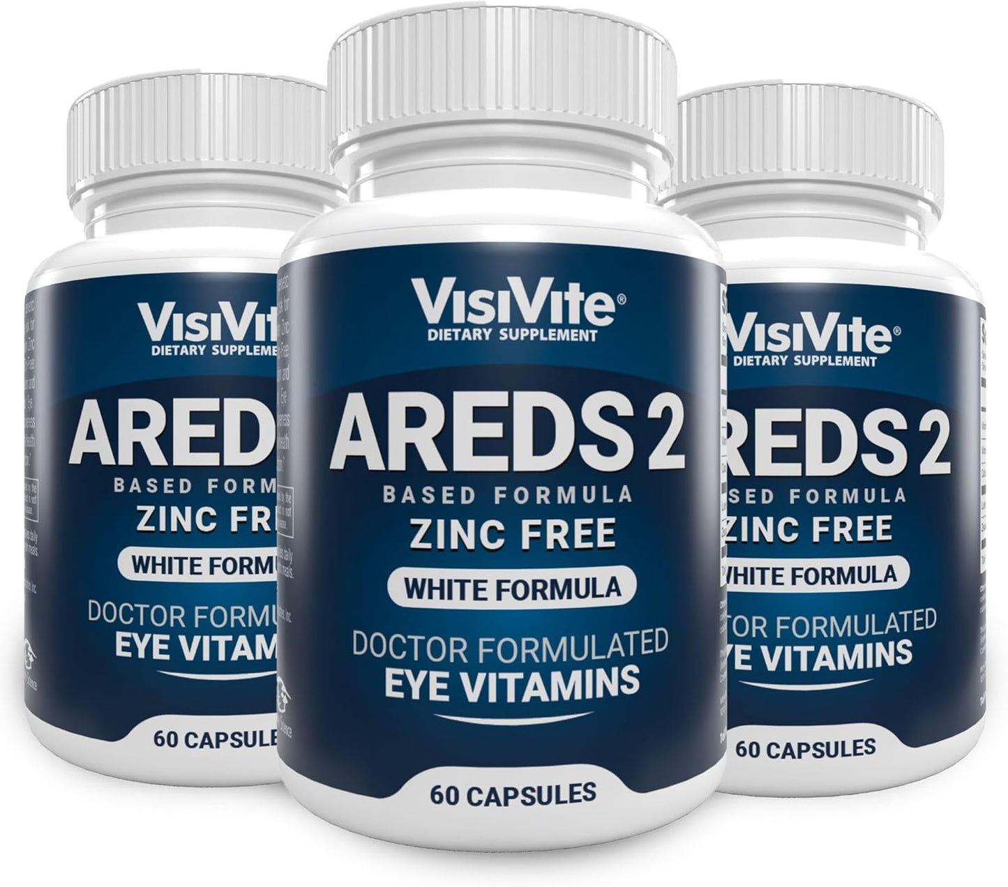 Zinc-Free White Eye Vitamins with Zeaxanthin and Lutein - Macular Health Formula - Pack of 3