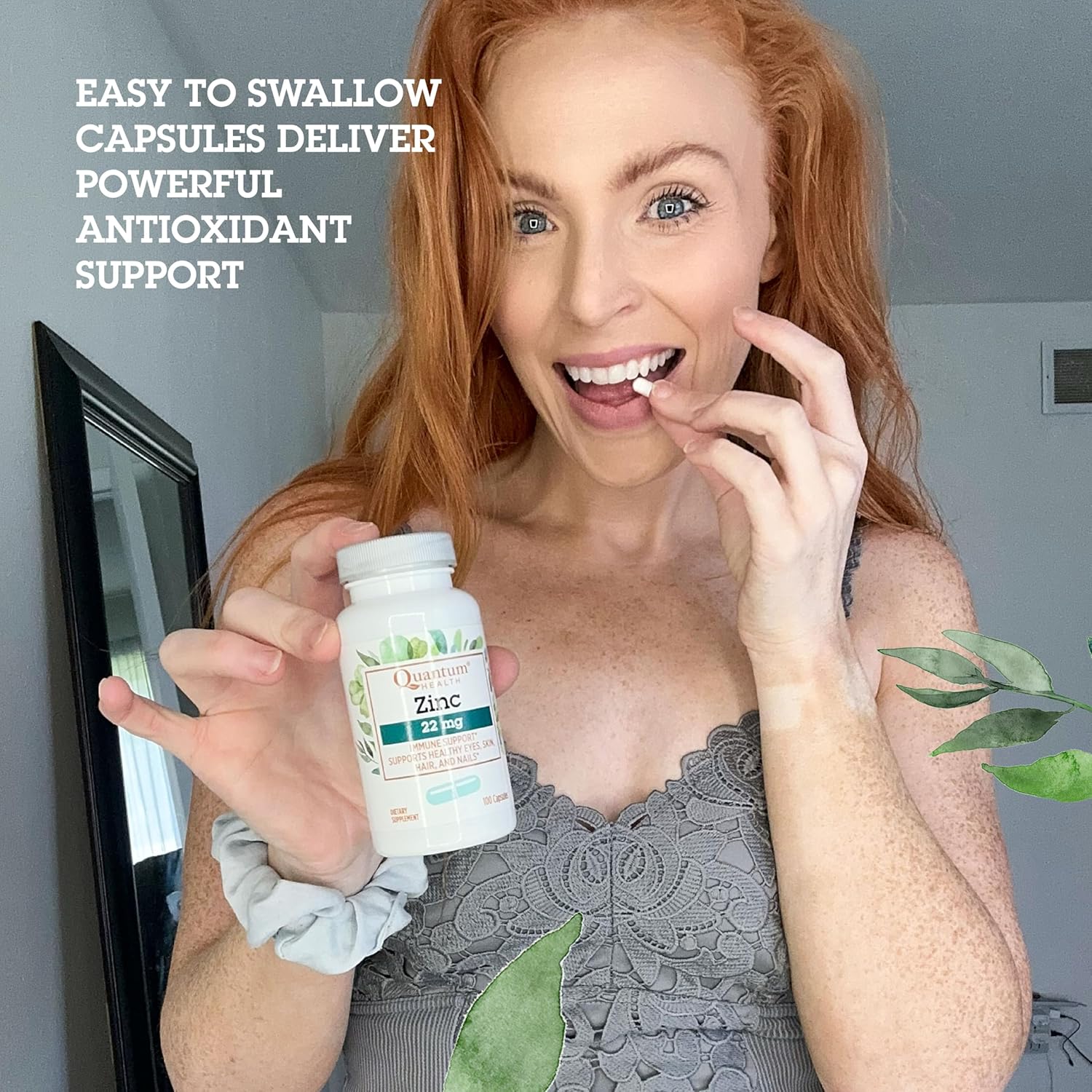 Zinc Gluconate 22mg Daily Immunity Support Supplement for Women & Men - Energy Boost, Healthy Eyes, Hair, Skin & Nails - 100 Capsules