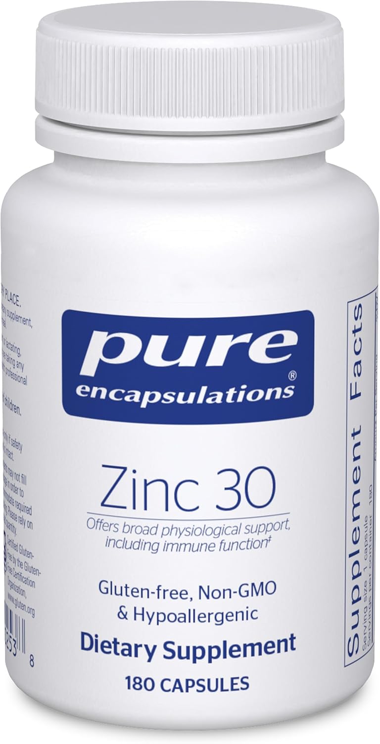 Zinc Picolinate 30 mg Capsules - Immune System Support, Growth, Development, and Wound Healing Supplement - 180 Count