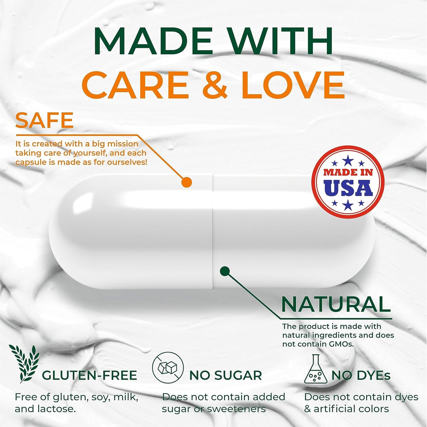 Zinc Quercetin Capsules 100pcs - Immune Support Supplement for Men and Women - Non-GMO Zinc Supplements