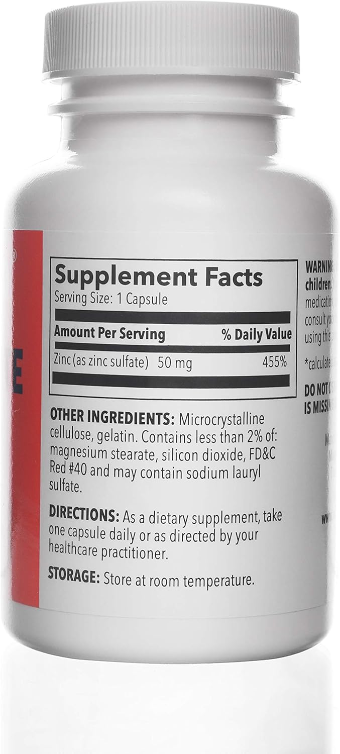 Zinc Sulfate 220mg Dietary Supplement Capsules - 100 Count by WELMATE