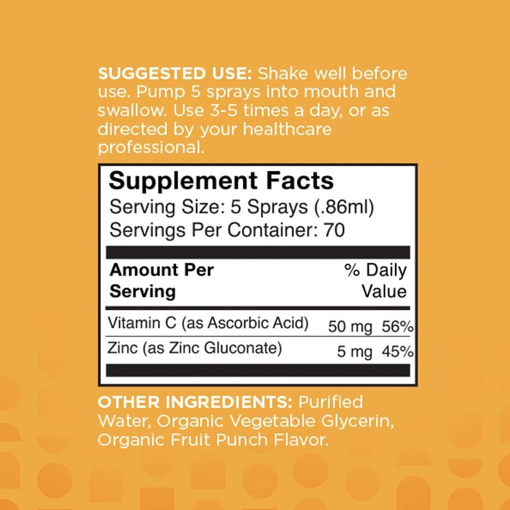 Zinc Up+ Liquid Spray with Vitamin C for Kids & Adults, 2 fl oz - nbpure