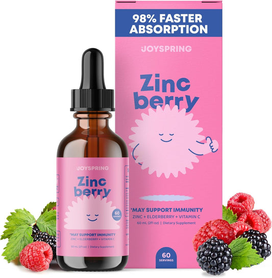 ZincBerry Kids Immune Support Drops with Elderberry Flavor - 2 fl oz Vitamin Supplement for Children 2-16+ Years