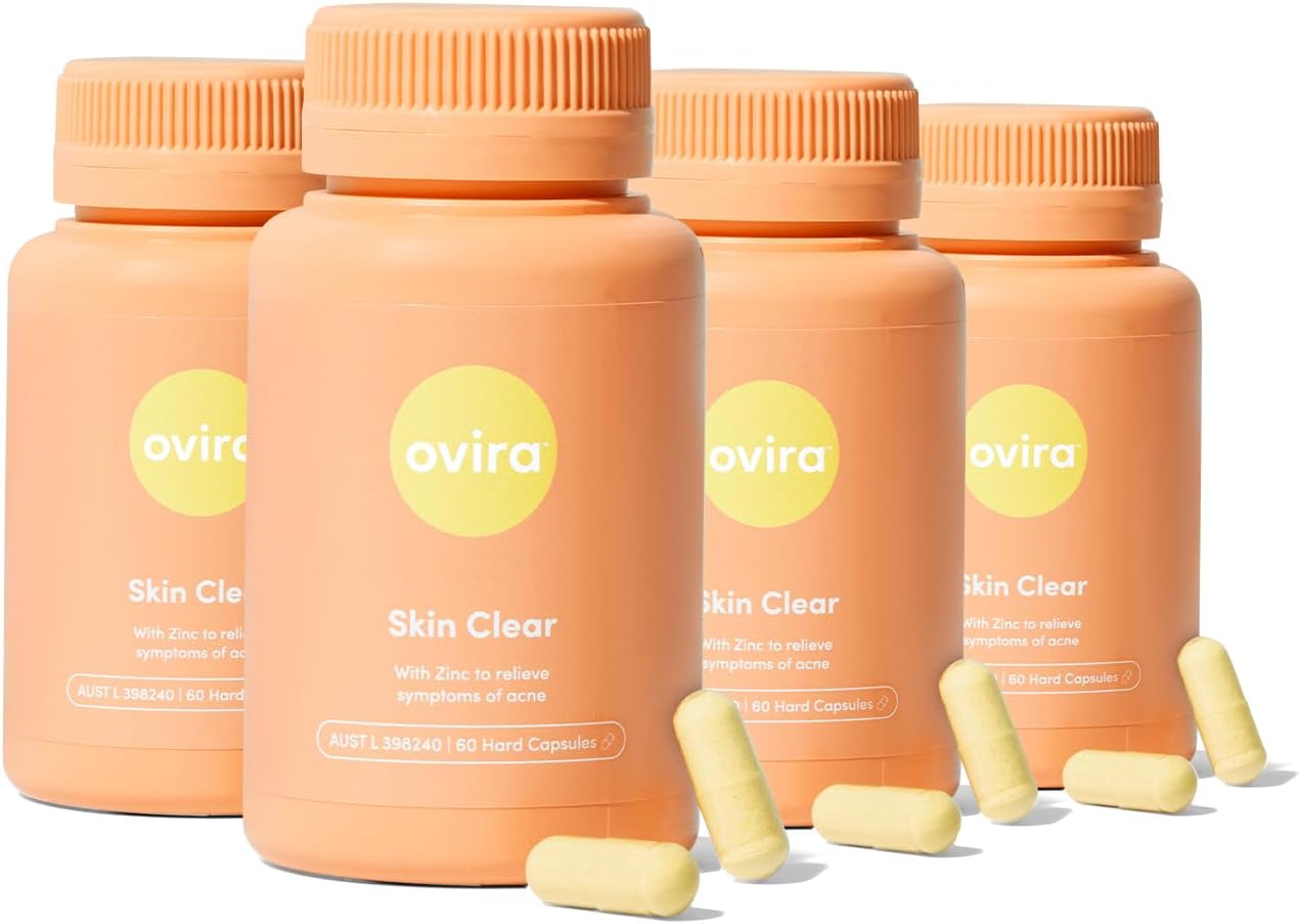 ZINCBRIGHT Skin Clear Capsules - 240 Count for Rosacea & Hormonal Acne Support, Glowing Skin & Collagen Production Boost