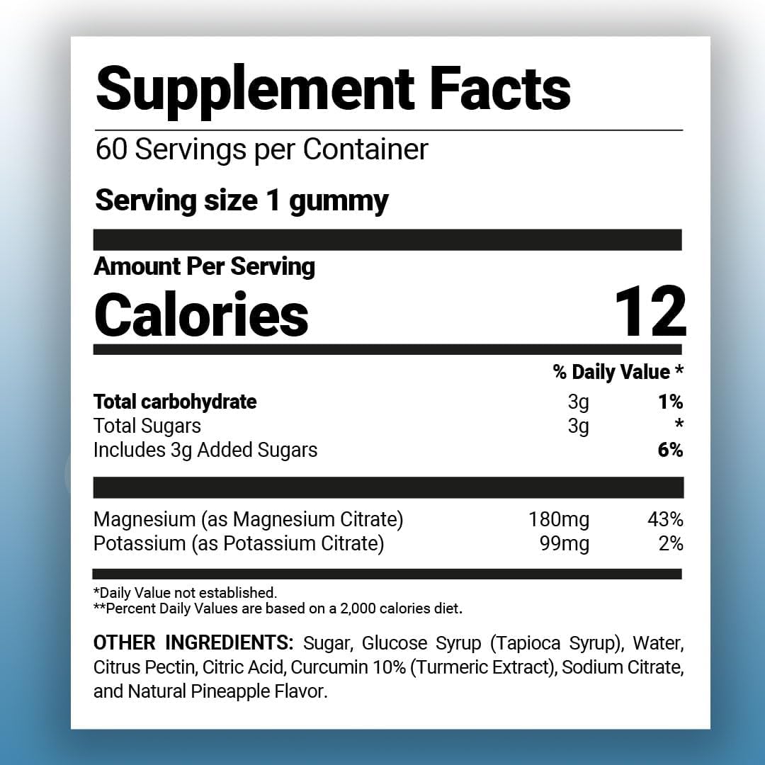 ZIVA Calm 60 Gummies with Potassium Citrate and Magnesium Citrate - Top Potassium Supplement for Relaxation