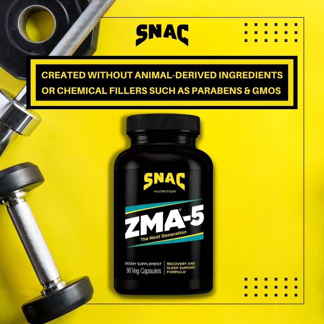 ZMA-5 Sleep Aid Supplement for Muscle Recovery & Growth, Immune Support, Restorative Sleep - 90 Veggie Capsules
