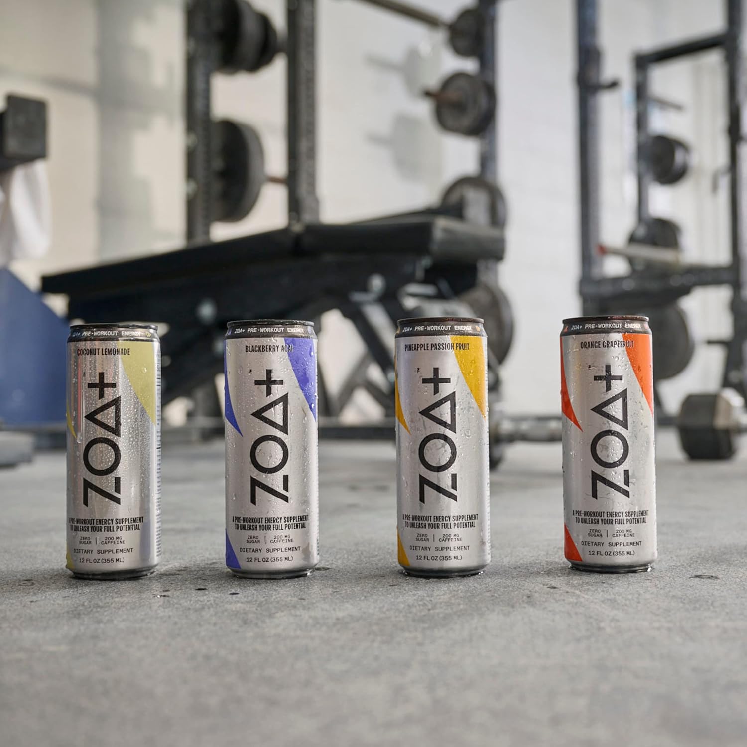 ZOA+ Variety Bundle Pre-Workout Energy Drink - NSF Certified, Zero Sugar, Nitric Oxide, B & D Vitamins, Amino Acids, Electrolytes - 48 pack