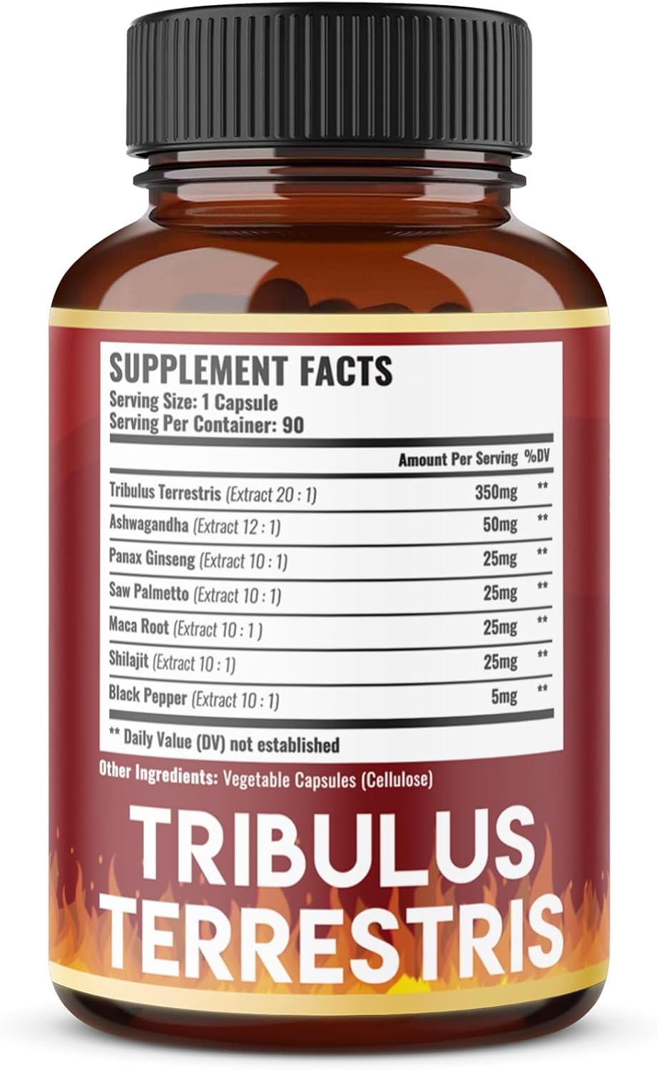 Zolotus Tribulus Terrestris Capsules with Ashwagandha, Panax Ginseng, Saw Palmetto, Maca, Shilajit - 90 Capsules - 3 Month Supply - Herbal Supplement