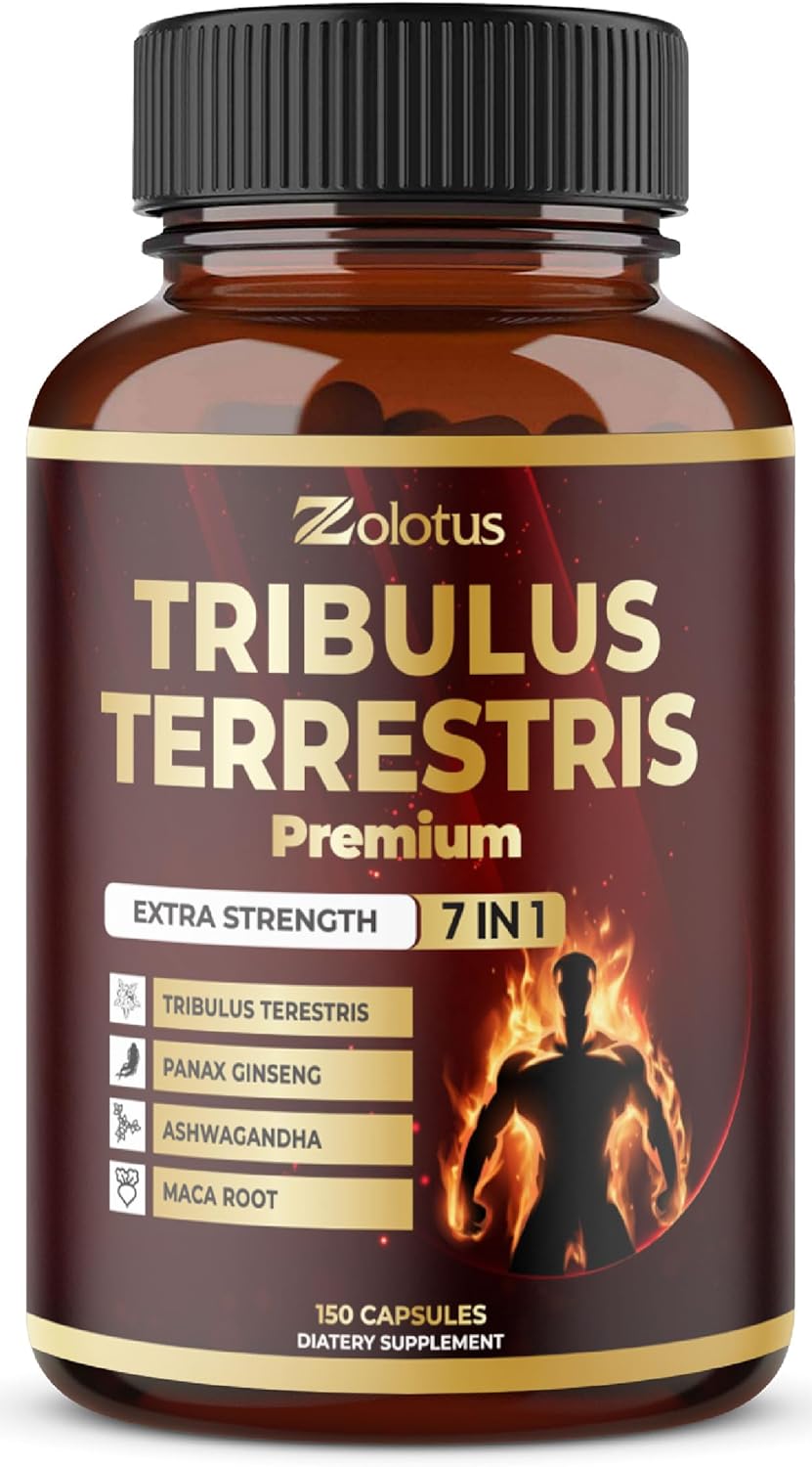Zolotus Tribulus Terrestris Supplement with Ashwagandha & Ginseng - 5 Month Supply for Men & Women - 150 Count