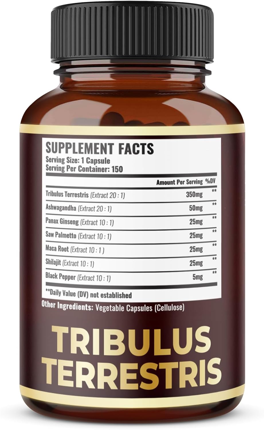 Zolotus Tribulus Terrestris Supplement with Ashwagandha & Ginseng - 5 Month Supply for Men & Women - 150 Count