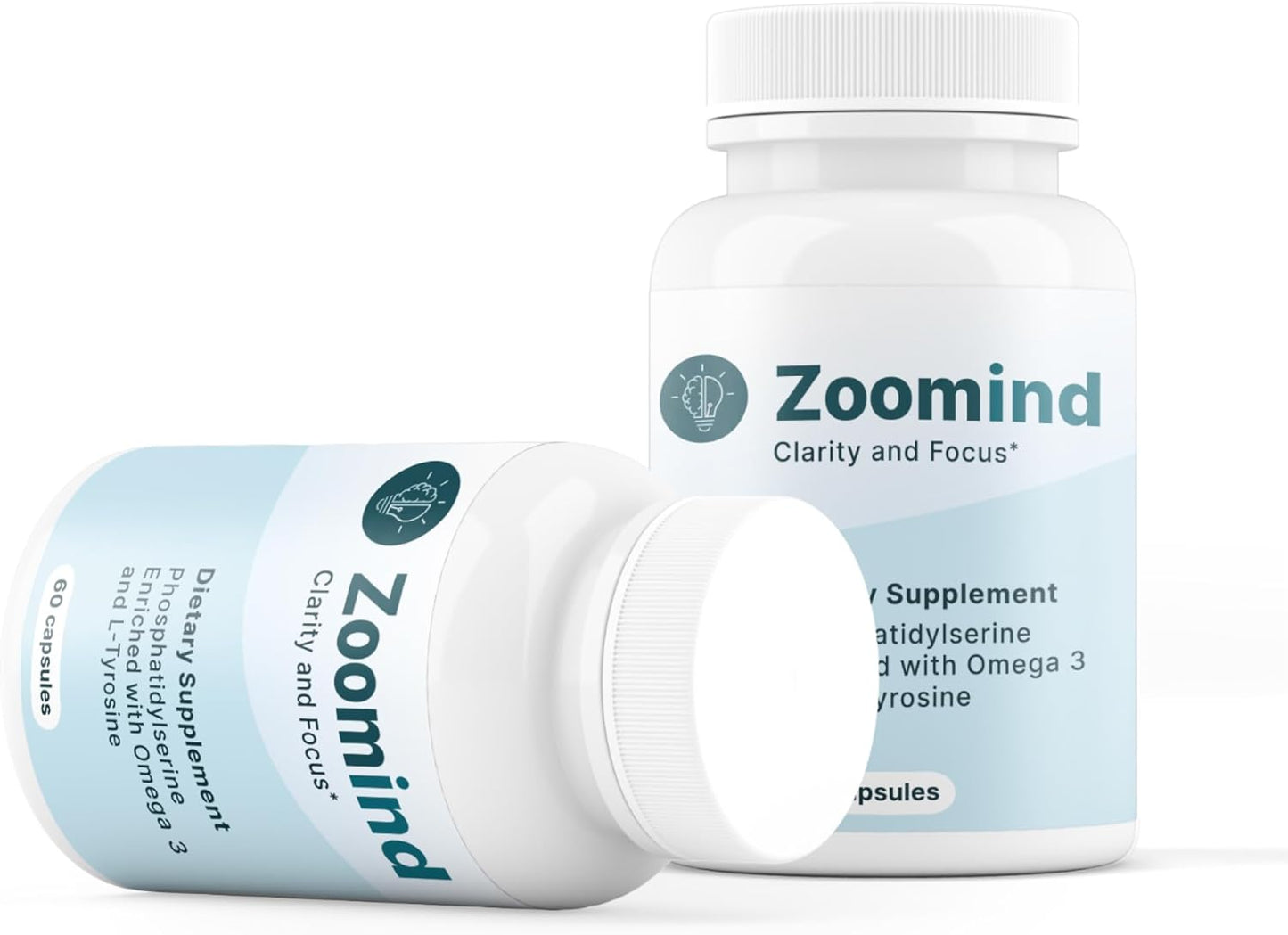 Zoomind Dietary Supplement - Omega-3, Phosphatidylserine, L-Tyrosine for Brain Clarity and Focus, 60 Capsules