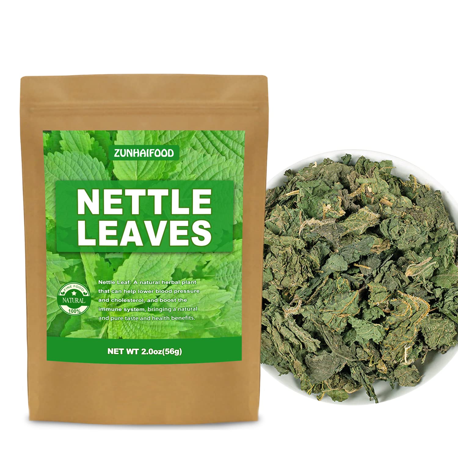 Zunhai Food Premium Natural Nettle Leaf, 2.0 oz (56g) - 100% Pure, Non-GMO, Additive-Free