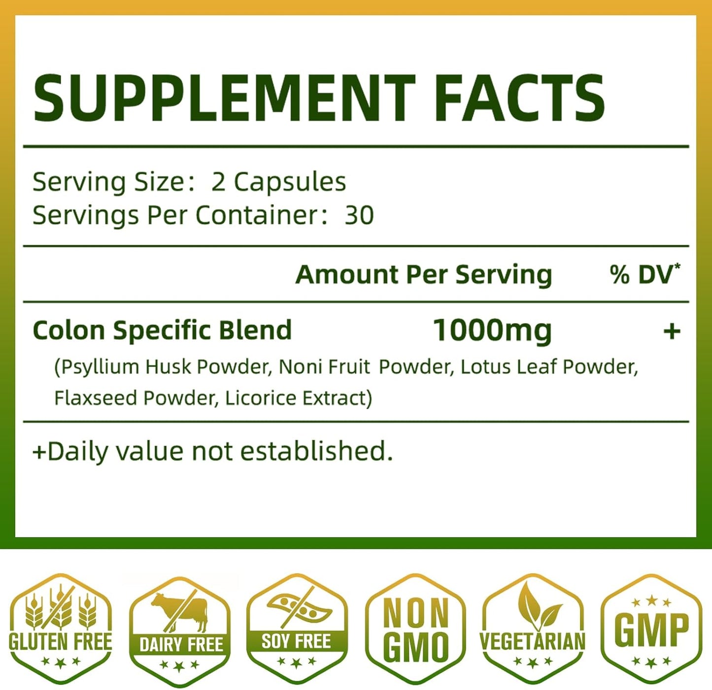 Zyntieu Colon Cleanser Detox Capsules - Natural Gut Cleanse for Constipation Relief
