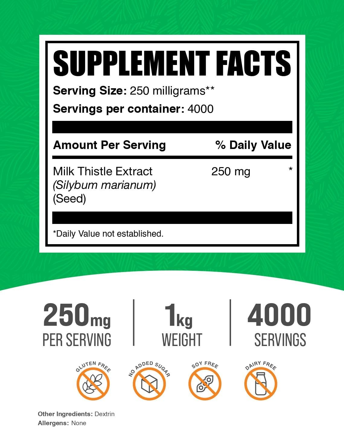 1 Kilogram Milk Thistle Extract Powder for Liver Support - Silymarin Supplement for Dogs - Fatty Liver Cleanse Supplement