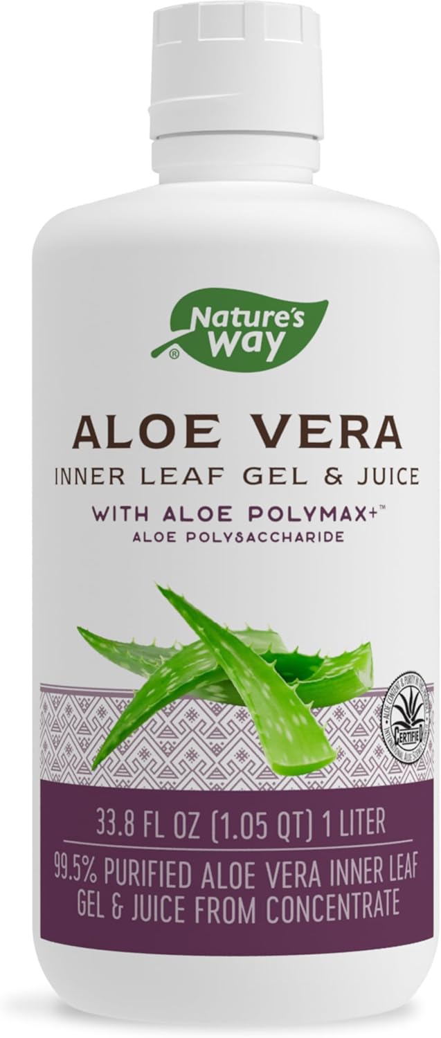1 Liter Nature's Way Aloe Vera Inner Leaf Gel & Juice - Natural and Organic Dietary Supplement