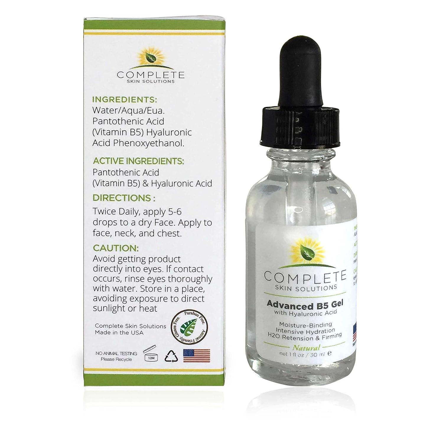 1 oz Advanced B5 Gel with Hyaluronic Acid: Skin Hydration and Repair