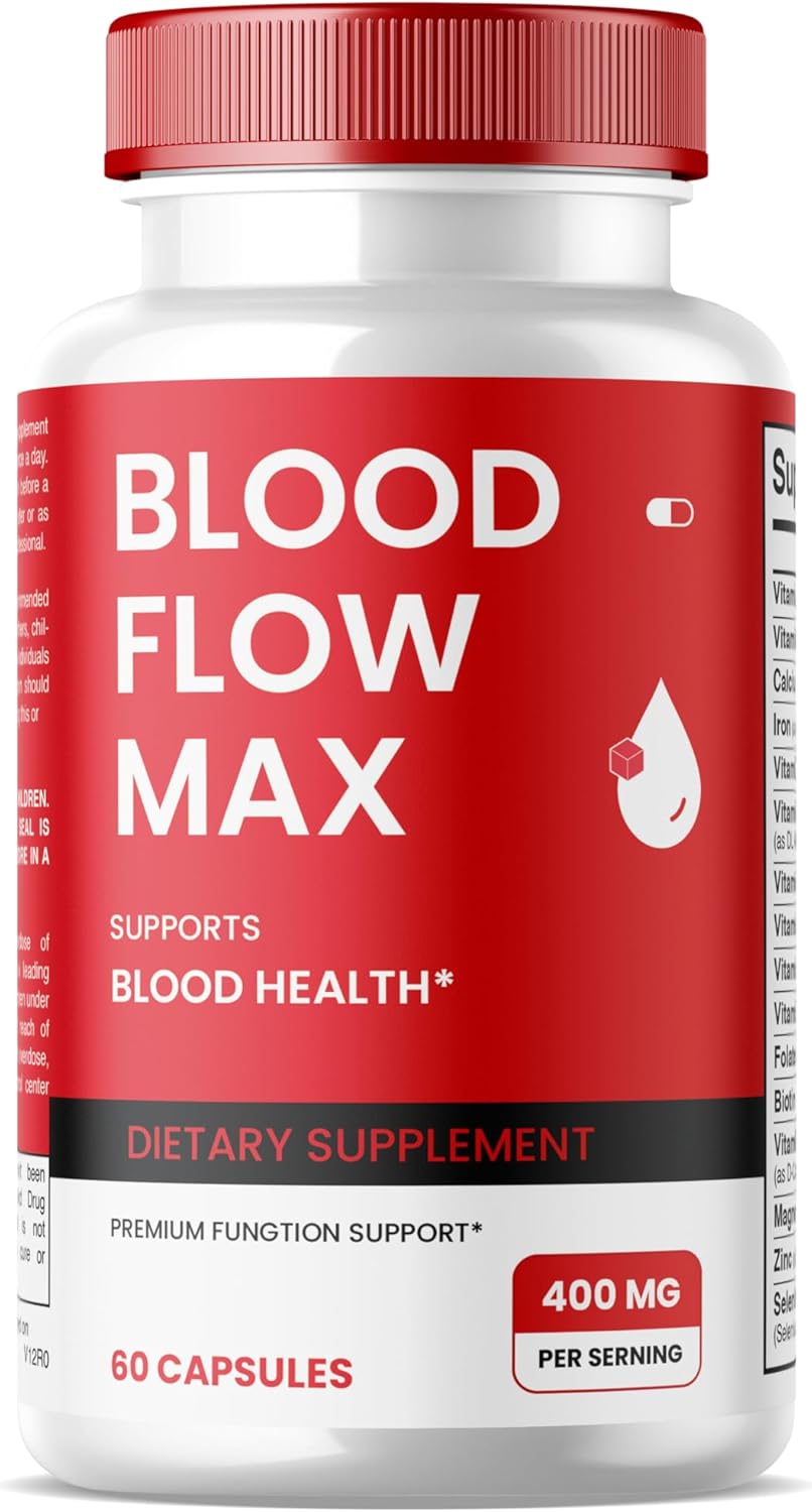 1 Pack of SPRESSO Blood Flow Max Capsules - Advanced Formula for Healthy Blood Circulation - Maximum Strength Supplement - All Natural Vitamin Pills for Overall Wellness