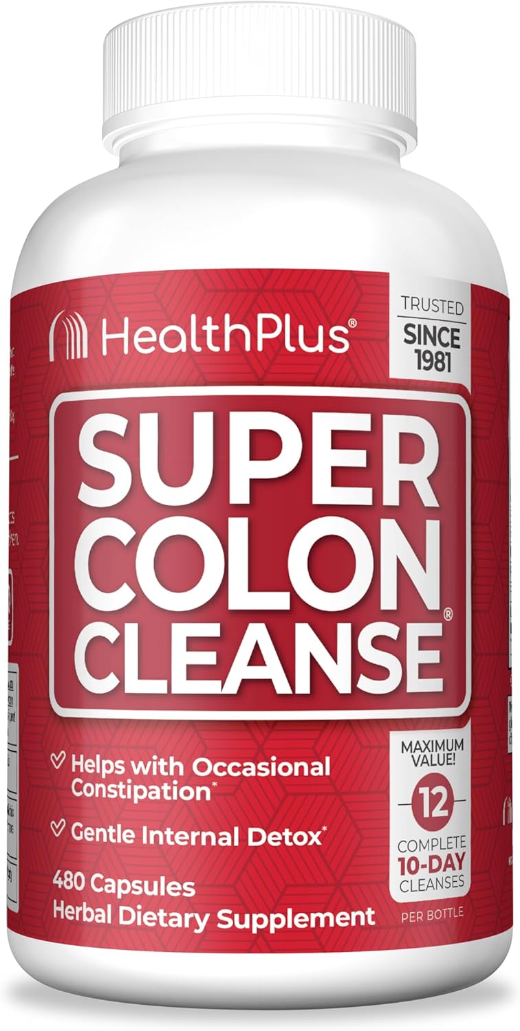 10-Day Super Colon Cleanse Detox with 480 Capsules - Pack of 12 Cleanse Treatments